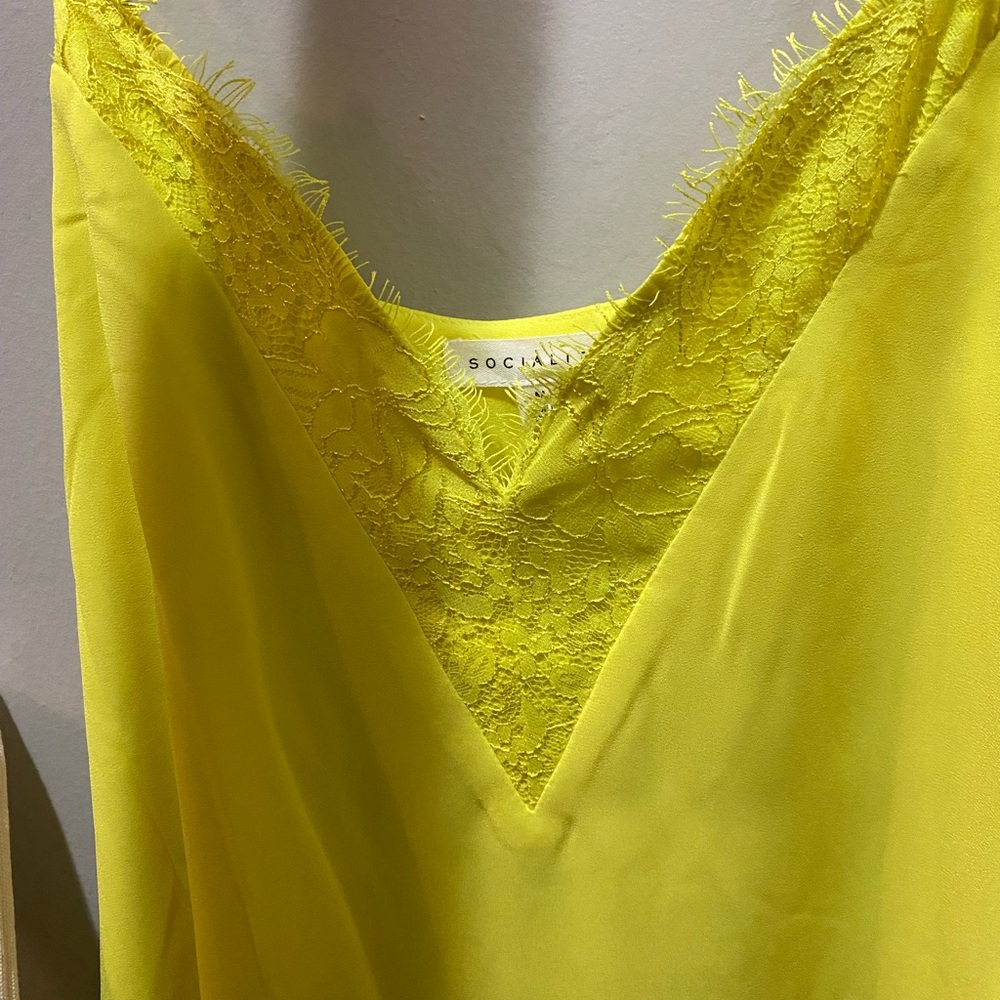 Yellow lace tank top
